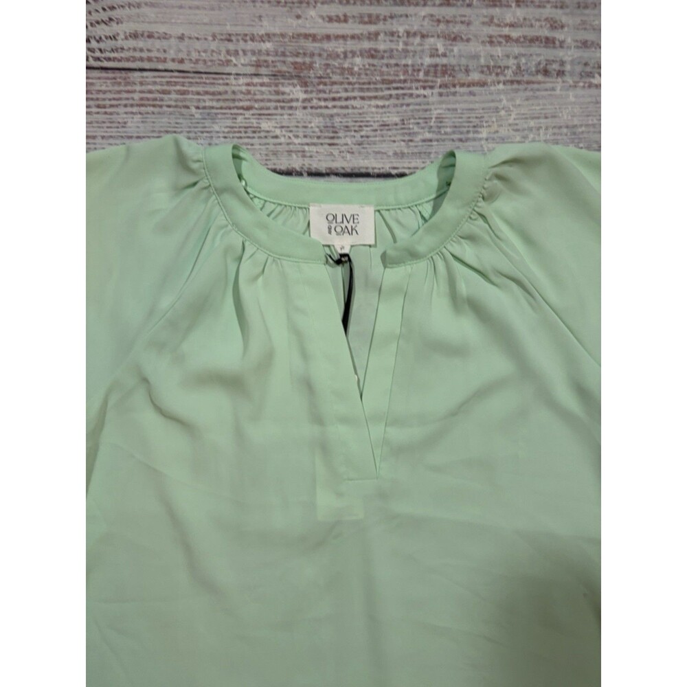 Olive & Oak Mint Green Short Sleeve Blouse X-Small NWT - Picture 2 of 8